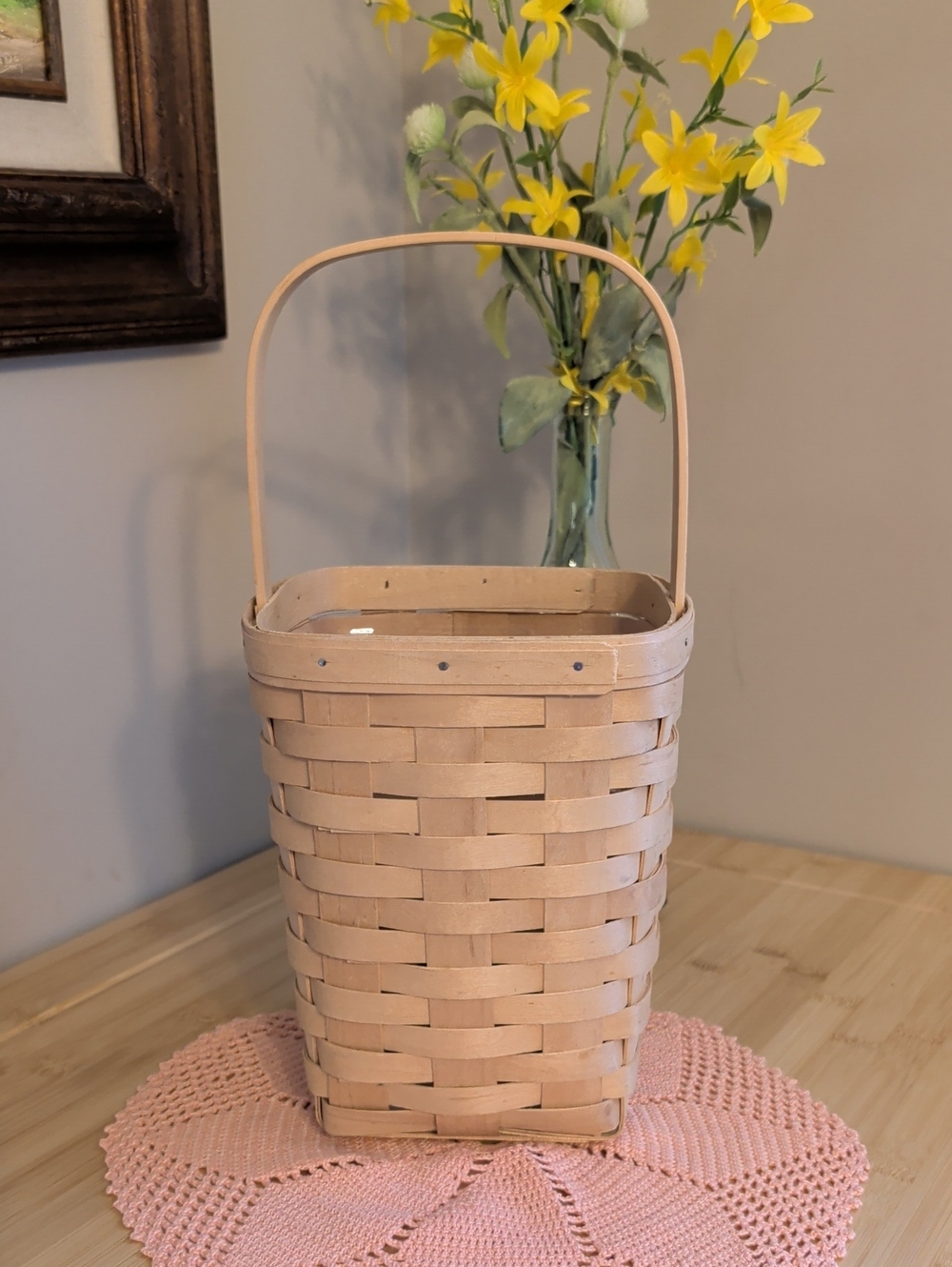 Longaberger Natural Woven Basket With Protector